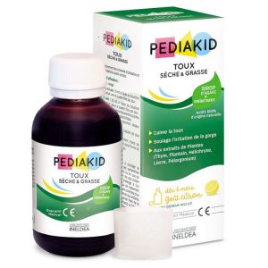 PEDIAKID Toux Sèche et Grasse Sirop 125ml - Sirop d' Agave + Prébiotiques