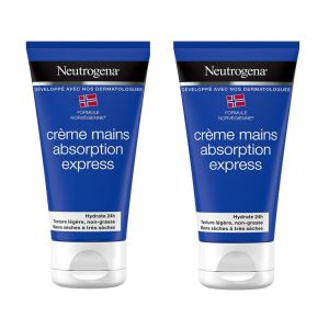 NEUTROGENA Crème Mains Absorption Express Lot de 2x 75ml - Formule Norvégienne Mains Sèches à très Sèches