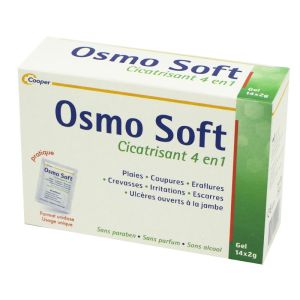 OSMO SOFT Cicatrisant 4 en 1 Gel Unidose 14x 2g - Plaies, Coupures, Eraflures, Crevasses, Escarres, Ulcères Jambe
