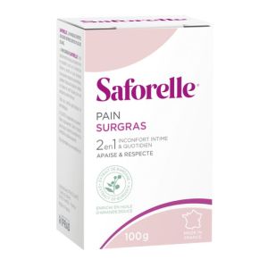 SAFORELLE Pain Surgras 100g - Toilette Intime et Corporelle - Peaux Sèches - Bardane, Amande Douce