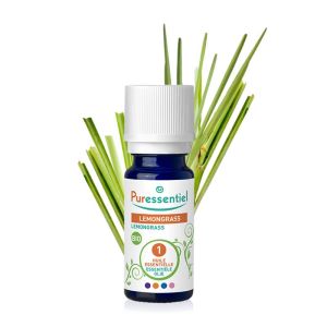 PURESSENTIEL BIO Lemongrass 10ml - Huile Essentielle Cymbopogon citratus