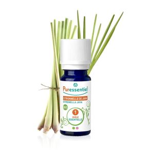 PURESSENTIEL BIO Citronnelle de Java 10ml - Huile Essentielle Cymbopogon winterianus