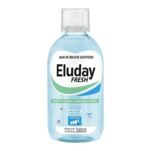 ELUDAY FRESH 500ml - Solution pour Bain de Bouche sans Alcool - Combat et Prévient la Mauvaise Haleine