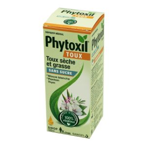 PHYTOXIL sans Sucre Sirop 120ml - Toux Sèche et Grasse - 100% Naturel - Mauve Blanche, Plantain