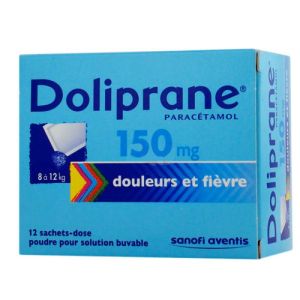 Doliprane 150 mg, poudre pour solution buvable, 12 sachets-doses