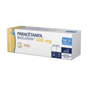 Paracétamol 500 mg Biogaran, 16 comprimés effervescents
