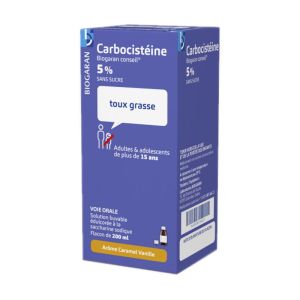 Carbocistéine 5% Biogaran Conseil sirop sans sucre - Flacon 200 ml