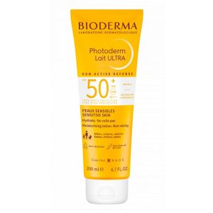 PHOTODERM Lait Ultra Invisible SPF50+ 200ml - Peaux Sensibles Fragilisées par Certains Traitements