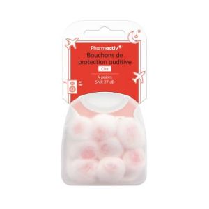 PHARMACTIV - Bouchons de protection auditive en cire , 4 PAIRES sur 27dB