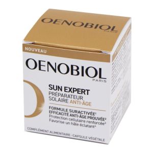 OENOBIOL SUN EXPERT Préparateur Solaire Anti-Age 30 Capsules - Protection Cellulaire Renforcée, Favorise un Hâle Eclatant