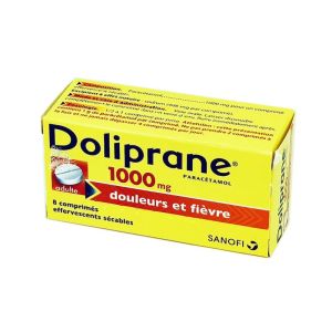 Doliprane 1000 mg, 8 comprimés effervescents sécables