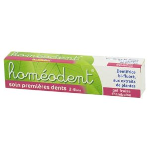 Homéodent Soin Premières Dents - Dentifrice Homéopatique Enfant 2 à 6 Ans - Fraise/Framboise - 50ml