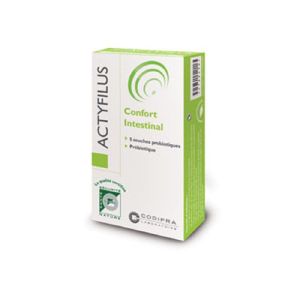 ACTYFILUS Complément Alimentaire Probiotique et Prébiotique - Flore et Confort Intestinal - Bte/30