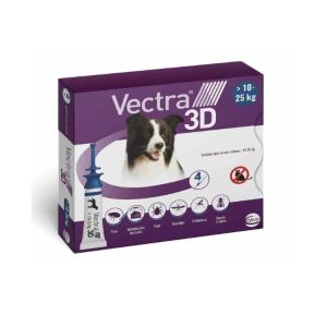 VECTRA 3D Chien de 10 à 25kg - Pipettes Spot-On Antiparasitaire Externe