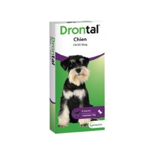 DRONTAL Chien Bte/6 Comprimés - Vermifuge Chiens contre les Vers Ronds et les Vers Plats - Comprimés