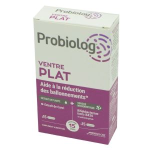 PROBIOLOG VENTRE PLAT 15 + 15 Gélules - Aide à la Réduction des Ballonnements