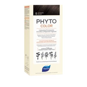 PHYTOCOLOR 5 Chatain Clair - Kit de Coloration Permanente Enrichie en Pigments Végétaux