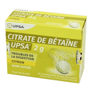 Citrate de Bétaïne Citron sans sucre - 20 comprimés effervescents