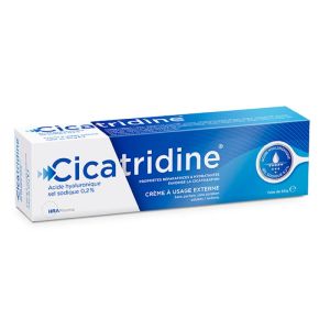 CICATRIDINE Crème Réparatrice et Hydratante 60g - Acide Hyaluronique, Sel sodique 0.2%