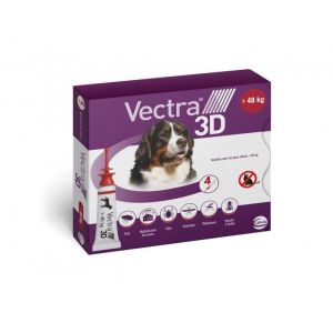 VECTRA 3D Chien de +40kg - Pipettes Spot-On Antiparasitaire Externe