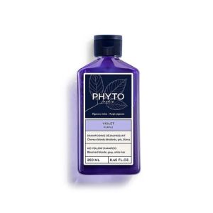 PHYTO VIOLET Shampooing Déjaunissant 250ml - Cheveux Blonds Décolorés, Gris, Blancs