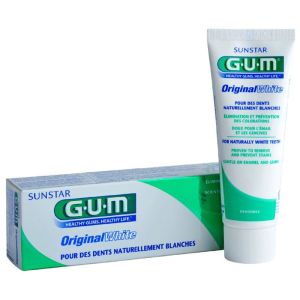 GUM ORIGINAL WHITE Dentifrice Fluoré Blancheur 75ml - Elimination et Prévention des Colorations