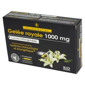 OLIGOROYAL Gelée Royale 1000 mg CUIVRE + MANGANESE - Complément Alimentaire Contribuant au Fonctionn