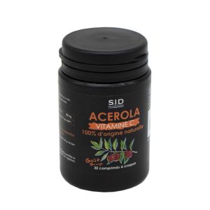 SIDN - SANTE TONIQUE Acérola Vitamine C 30 Comprimés - 100% d' Origine Naturelle