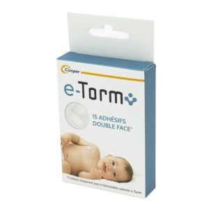 E-TORM 15 Adhésifs Double Face ADH15-E1 - Pour Thermomètre Axillaire Connecté E-TORM TC1