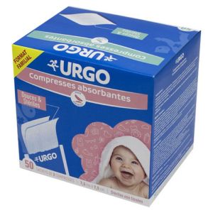 URGO Compresses Absorbantes Stériles 7.5 x 7.5cm - Bte/100 - Plaies, Pansements