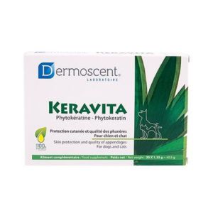 KERAVITA Phytokératine Chat Chien 30 Comprimés - Protection Cutanée, Qualité des Phanères