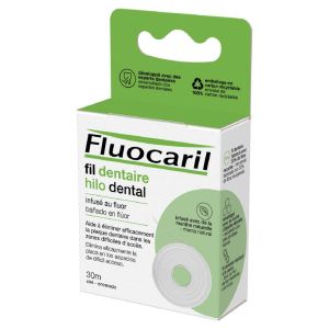 FLUOCARIL Fil Dentaire Infusé au Fluor 30m - Caries et Plaques Interdentaires