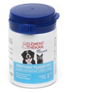 CLÉMENT THÉKAN - Denticroc Plaque OFF - Chiens et chats - Poudre 40 G
