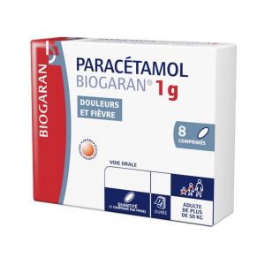 Paracétamol 1g Biogaran, 8 comprimés