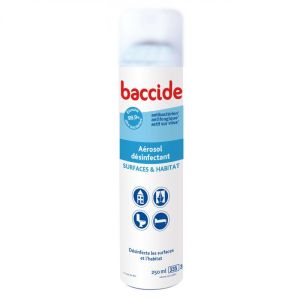 BACCIDE Aérosol Désinfectant Surfaces et Habitat - Anti Bactérien, Anti Fongique, Actif sur les Viru