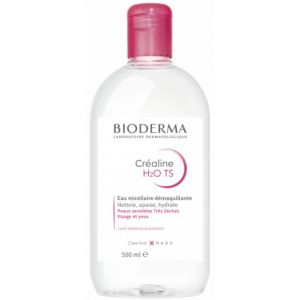 BIODERMA Créaline H2O TS 500ml - Solution Eau Micellaire Démaquillante - Peaux Sensibles Très sèches