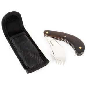 Couteau Fourchette Pliant 4 Dents avec Etui de Transport - O2361 - 1 Unité