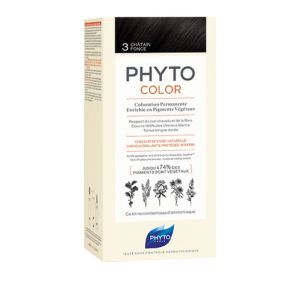 PHYTOCOLOR 3 Chatain Foncé - Kit de Coloration Permanente Enrichie en Pigments Végétaux