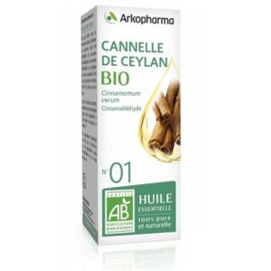ARKOESSENTIEL BIO Cannelle de Ceylan n°01 - Fl/5ml - Huile Essentielle 100% Pure et Naturelle