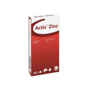 ACTIS ZINC Chat Chien 30 Comprimés - Soutien de la Fonction Dermique (Dermatose, Dépilation, Hyperkératose)
