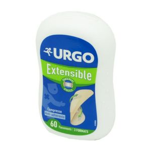 URGO EXTENSIBLE 60 Pansements Pré-découpés - 3 Formats