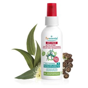 PURESSENTIEL ANTI-PIQUE Spray Répulsif Peaux Sensibles 100ml - Zones Tempérées - Dès 6 Mois