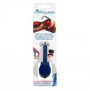 VISIOCLEAN Pince Nettoyante 2 Faces pour Verres de Lunettes - 1 Unité
