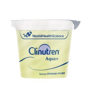 CLINUTREN Aqua + Pomme Poire - Eau Gélifiée Aromatisée - Troubles de la Déglutition - 4x Cup/125g