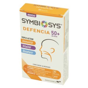 SYMBIOSYS DEFENCIA 50+ 30 Gélules - Triple Action : Immunité, Vitalité, Ossature