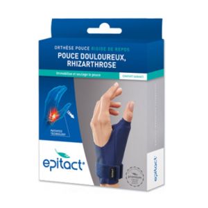 EPITACT Orthèse de Pouce Nuit Taille S Main Droite Thermoformable, Rigide - Rhizarthrose