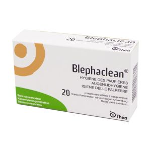 Blephaclean , hygiène des paupières - 20 compresses stériles