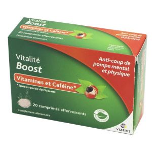 VITALITE BOOST 20 Comprimés Effervescents - Anti-coup de Pompe Mental et Physique