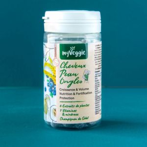 MyVeggie CHEVEUX PEAU ONGLES 60 Gélules - Complément Alimentaire Végans - Phanères