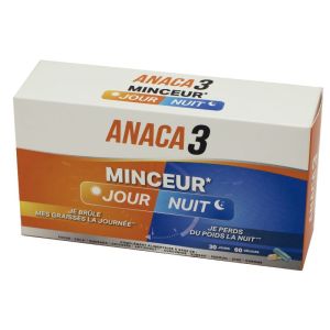 ANACA 3 MINCEUR JOUR NUIT - 30 Gélules Jour + 30 Gélules Nuit